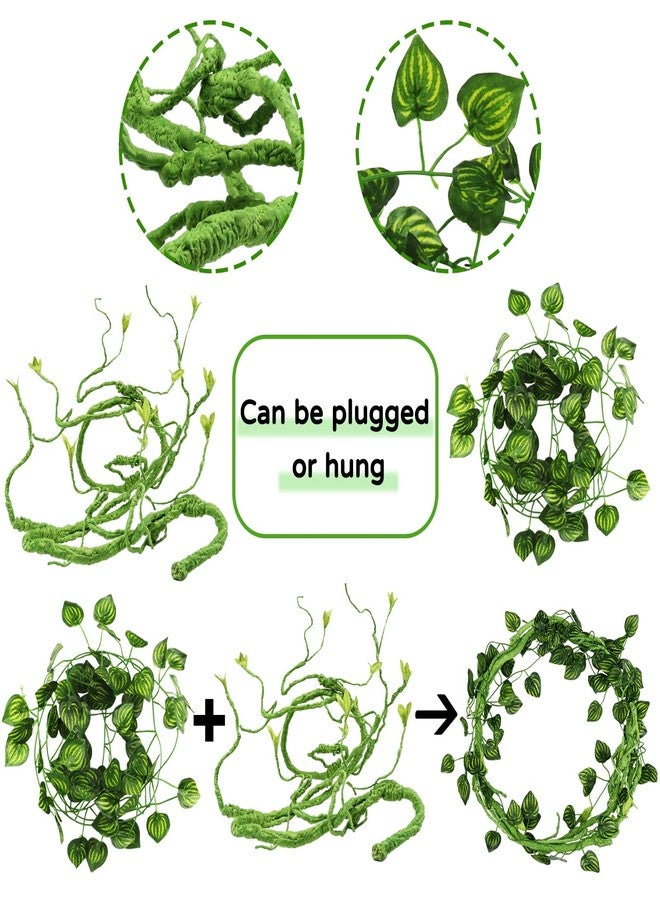 QUOZUO Bearded Dragon Accessories - Terrarium Hanging Plant Vines, Reptile Plants, Toys Ball With Bells, Leopard Gecko Tank Accessories for Lizard Snake Geckos Chameleon - Image 3